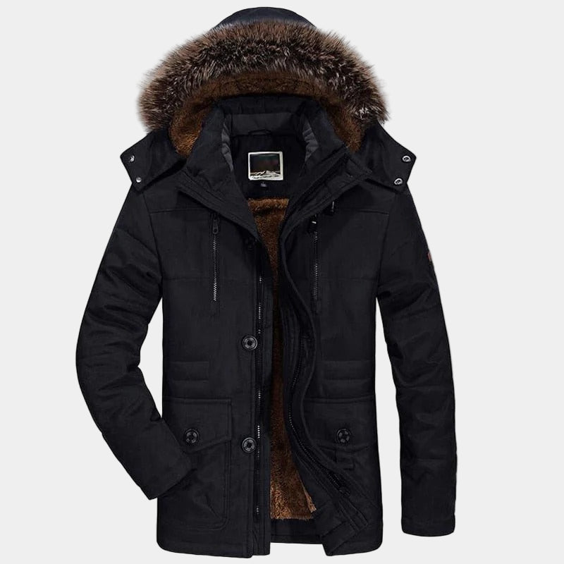 Men’s Winter Parka Jacket with Fur Collar – Warm, Durable & Timeless Style
