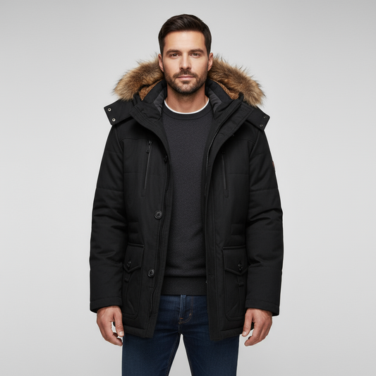 Men’s Winter Parka Jacket with Fur Collar – Warm, Durable & Timeless Style